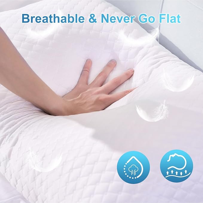 NTCOCO Cooling Bed Pillows for Sleeping Shredded Memory Foam Adjustable Gel for Side Stomach Back Sleepers Washable Removable Cover King Size Pack of 1