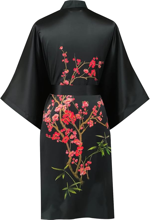 women's 100% silk kimono, short bathrobe pajamas, kimono pajamas