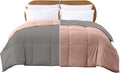 Modern Threads Down Alternative Reversible Comforter Charcoal Gray/Blush Queen