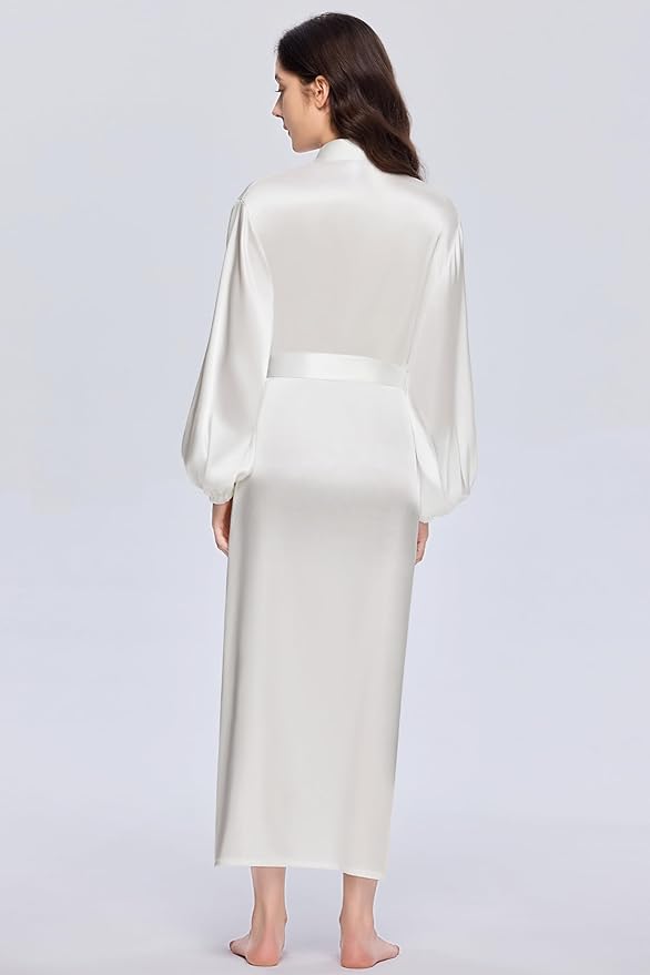 PRODESIGN Satin Kimono Robe Women Long Silky Kimono Bathrobe Sleepwear Wedding Bridesmaid Robe