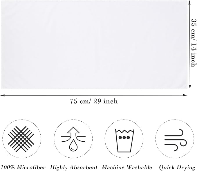 Shimeyao Bleach Proof Towels Microfiber Absorbent Resistant Hair Hand Towels Bulk Quick Dry for Barber Gym Bath Spa Shaving(40 Pack,White,Cute)