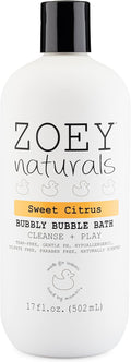 Zoey Naturals - Sweet Citrus Bubble Bath for Kids & Babies - Organic Tear-Free, Non-Toxic Toddler Soap with Moisturizing Aloe & Avocado Oil - Long Lasting Bubbles - Made in USA, 17 oz