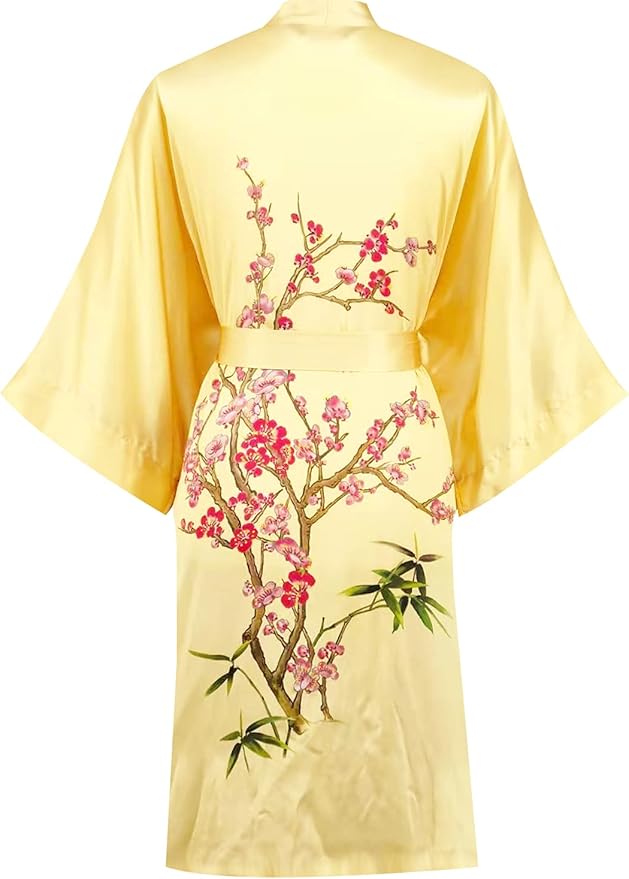 women's 100% silk kimono, short bathrobe pajamas, kimono pajamas