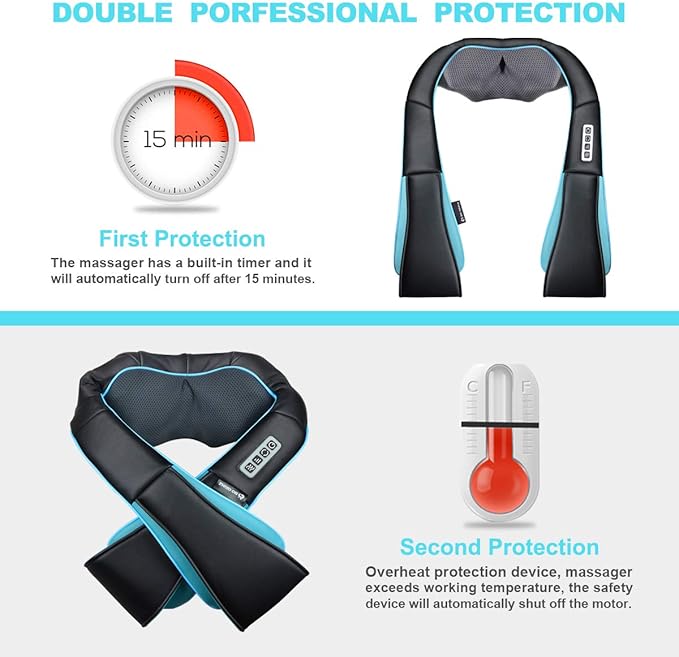 Mo Cuishle Shiatsu Neck and Shoulder Massager with Heat – Deep Kneading Massage for Relaxation – Ideal for Christmas, Mother's Day, Father's Day, Gifts for Men, Women, Mom and Dad