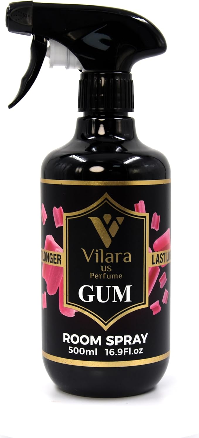 Vilara US Room Spray Freshener – Long-Lasting Luxury Perfume Scent, Linen & Fabric Spray for Bedding, Furniture, Home & Bedroom Aromatherapy – 16.9 fl oz (Gum)
