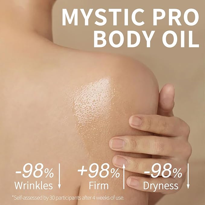 Mystic Body Firming Oil Deep Lasting Hydration and Firming Skin for Full Body Skin Tightening Body Oil After Shower 4.23 fl oz (Fragance free)