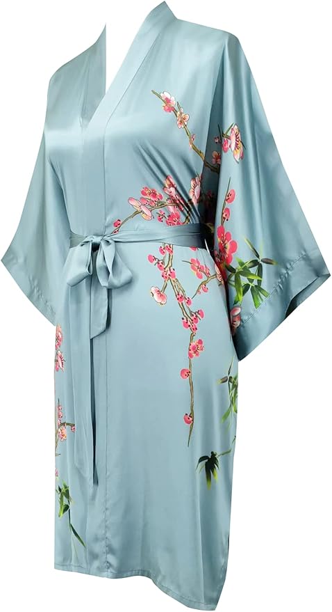 women's 100% silk kimono, short bathrobe pajamas, kimono pajamas