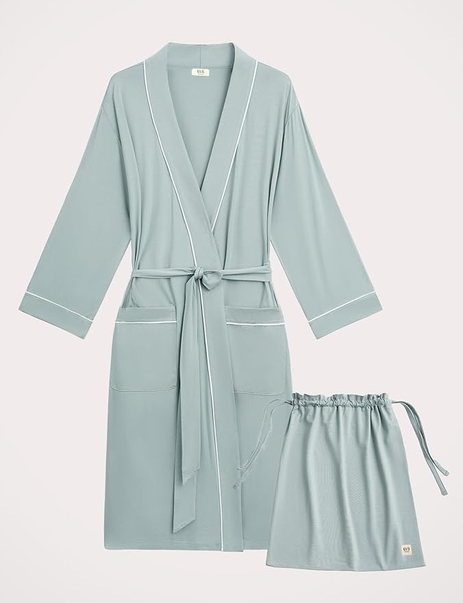 GYS Premium Viscose from Bamboo Robe for Women Long Sleeve Bathrobes Soft Kimono Robes