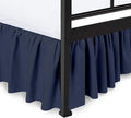 Ruffled Bed Skirt with Split Corners, Navy Blue, Full 16 Inch Drop Bedskirt, Hotel Quality Brushed Microfiber Wrinkle Free Dust Ruffle Bed Skirt Full Size