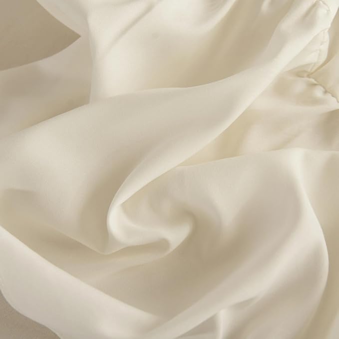 Bed Skirt Full Size Ruffled Bed Skirt with Split Corners, Ivory Full Bed Skirts 16 Inch Drop with Platform, 16'' Full