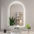 LED Bathroom Mirrors with Lights 24"x36" Arched Mirror for Wall,Led Vanity Mirror, Anti-Fog,LED Mirrors with Front Light and Backlit, Anti-Fog, Dimmable, 3 Color, Shatterproof, Touch Sensor