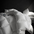 Luxury Down Fiber Comforter Twin/Twin XL Size - High Fill Power Medium Warmth for All Season Duvet Insert - Light Weight, Lvory White (68" x 90")