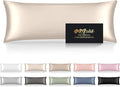 Silk Body Pillow Cases, Mulberry Silk Body Pillow Cover with Zipper, Smooth, Anti Acne, Cooling Sleep Both Sides Natural Silk Satin 20x54 Body Pillowcase, Gifts for Women Men, Beige