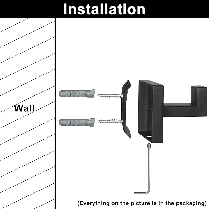 IBosins 2-Pack Towel Hooks Hand Towel Holder for Bathroom Wall Livingroom Bedroom Kitchen Closet Heavy Duty Stainless Steel Hook Hanger for Robe, Bath Towel, Coat (Square Matte Black)