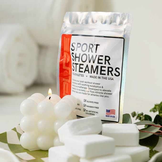 Sport Shower Steamers - Made in USA with Natural Eucalyptus Essential Oil, Aromatherapy, Stress and Sinus Relief, Muscle Recovery for Athletes, Best Christmas Stocking Stuffers for Runners