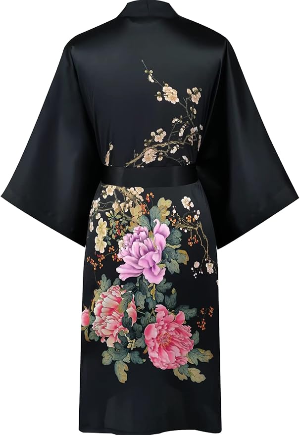 women's 100% silk kimono, short bathrobe pajamas, kimono pajamas