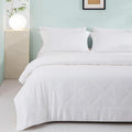 TOSMO Luxury Comforter, 100% Viscose from Bamboo Shell & Fill, Soft Breathable Cooling Silky Duvet Insert, Down Alternative Blanket for Restful Sleep (Queen, All Seasons White)