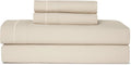 CASUAL LIVING Queen Sheets Set 4 Piece Cooling Sheets with 2 Pillowcases Soft Microfiber Hypoallergenic Washable Bed Set Deep Pocket Lightweight Bedding Elasticized for Bedroom, Queen, Beige