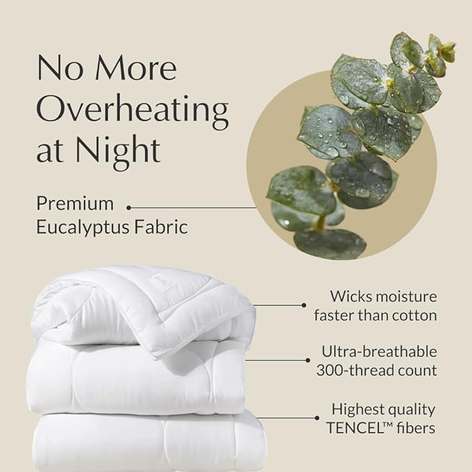 Buffy Cloud Comforter - King Comforter - Eucalyptus Fabric - Hypoallergenic Bedding - King/Cal King