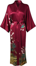 Women's Silk Kimono Robe Long Bathrobe Nightgown 100% Mulberry Silk for Women - Classic Floral Pattern
