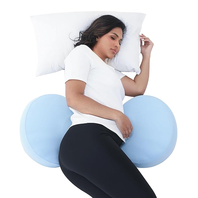 Pregnancy Pillow for Sleeping Memory Foam Maternity Pillow for Side Sleepers, Adjustable Travel Wedge Pillow Support for Back, Belly, and HIPS for Pregnant Women,Cooling Silk Blue