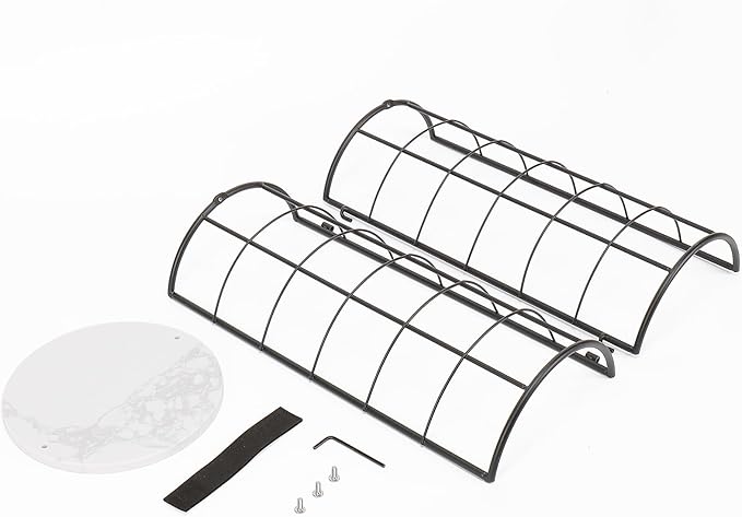 NearMoon Toilet Paper Organizer Stand, Free Standing 3 Rolls Tissue Storage, Metal Bathroom Accessory, Rustproof Toilet Roll Holder for Kitchen Countertop Inside Cabinet Shelf(Marble Base,Matte Black)