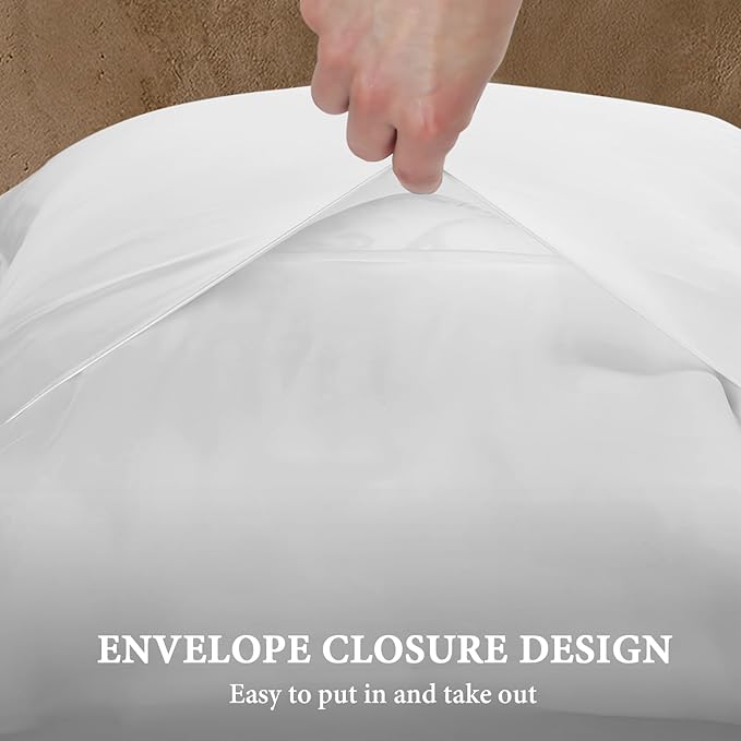 BHZ Satin Goose Down Feather Pillows King Size Set of 2 with White Satin Pillowcase for Hair and Skin, Cooling Pillow Cases Similar to Silk Pillow Cases, Decorative for Women, Mom Men
