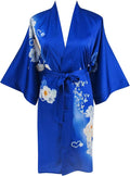 Ledamon Women's Kimono Short Robe - Classic Floral Bathrobe Nightgown