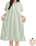 Women’s Cozy Hooded Textured Grid Bathrobe – Soft Lightweight Loungewear Robe with