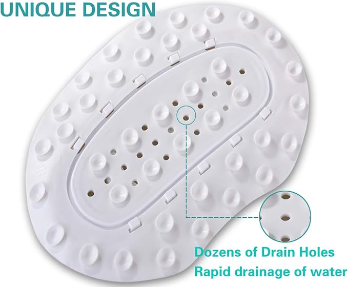 Sfiery Bathtub Pillow, TPE Bath Tub Headrest with Strong Suction Cups, Non Slip,Waterproof for Tub,Head Neck Good Support, White