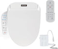 KERDE P30A Electric Bidet Toilet Seat with Auto Flush & Dual-Control (Remote+Panel) – Heated Seat, Warm Water Wash, Self-Cleaning Nozzle, Universal Fit for Elongated Toilets (Remote+Armrest)