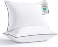 JOLLYVOGUE Pillows Standard/Full Size Set of 2, Hotel Collection Bed Pillows for Side, Back, and Stomach Sleepers, Fluffy and Supportive, Down Alternative Microfiber Filled Pillows, 2 Pack