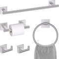 Brushed Nickel Bathroom Hardware Towel Bar Set, 5 Pieces Double Dase Toilet Paper Holder Bathroom Hardware Set, 23.6 Inch Stainless Steel Towel Racks for Bathroom Wall Mounted