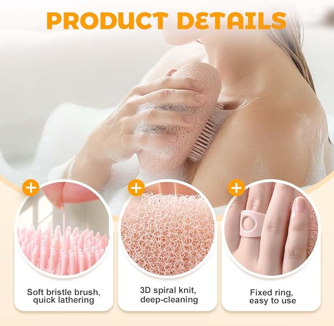 Super Soft Sunflower Suction Cup Bath Ball, 2025 New Exfoliating Bath Bath Sponge Cleaning Brush with Finger Rings for Women and Men (Begie, 4 pcs)