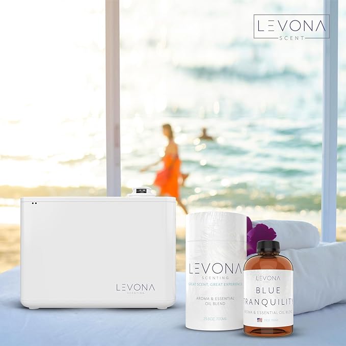 Levona Scent Pure Essential Oils: Blue Tranquility Essential Oils - Home Luxury Scents for Diffusers for Home, Hotel & Office - Scented Fragrance Oil Blends - Essential Oil for Humidifiers - 700 Ml