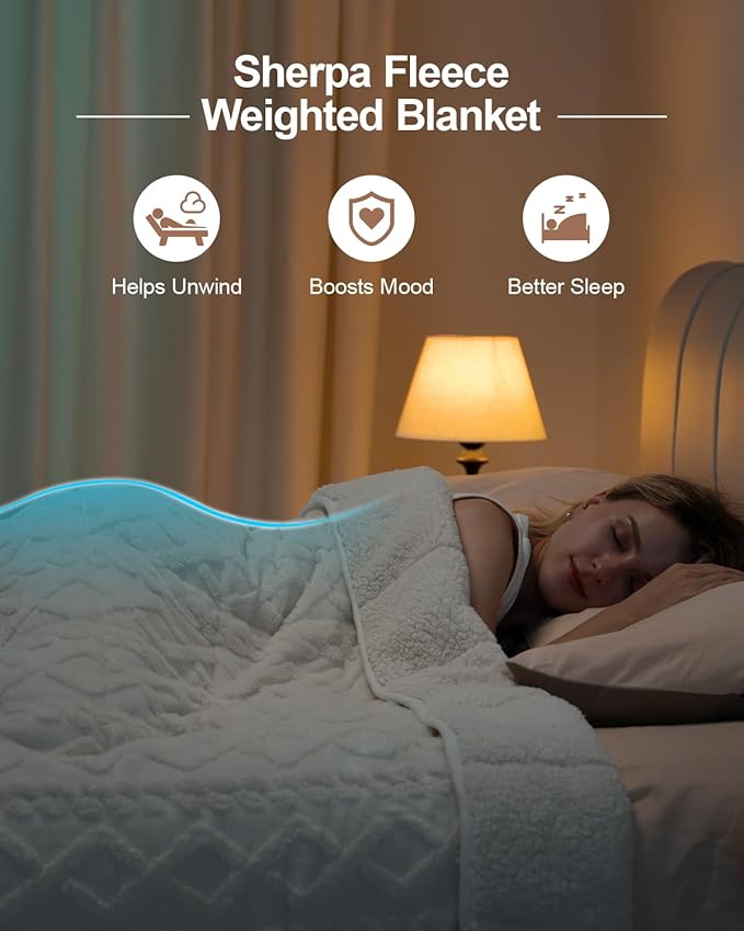 Super Fuzzy Soft Sherpa Fleece Weighted Blanket, 15 lbs Dual Sided Fluffy Heavy Weighted Blankets for Adults - No Bunching with Double Layers of Soft Inner Lining (60"x 80", 15 Pounds)