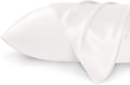 Bedsure Satin Pillowcase for Hair and Skin Queen - Ivory Silky Pillowcase 2 Pack with Envelope Closure, Similar to Silk Pillow Cases, Gifts for Women Men, 20x30 Inches, 2pcs