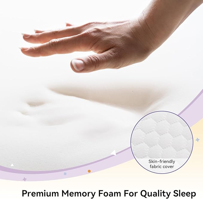 Memory Foam Pillows, Cervical Pillow for Neck and Shoulder Pain Relief, Ergonomic Contour Bed Pillow, Soft for Side Sleep Stomach Sleeping and Back Sleeper (White)