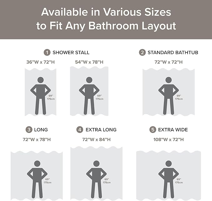 Madison Park Shower Curtain, Waffle Weave, Pieced Design Fabric Shower Curtain with 3M Scotchgard Moisture Management, Premium Spa Quality Modern Shower Curtains for Bathroom, Wide 108"x72" Taupe