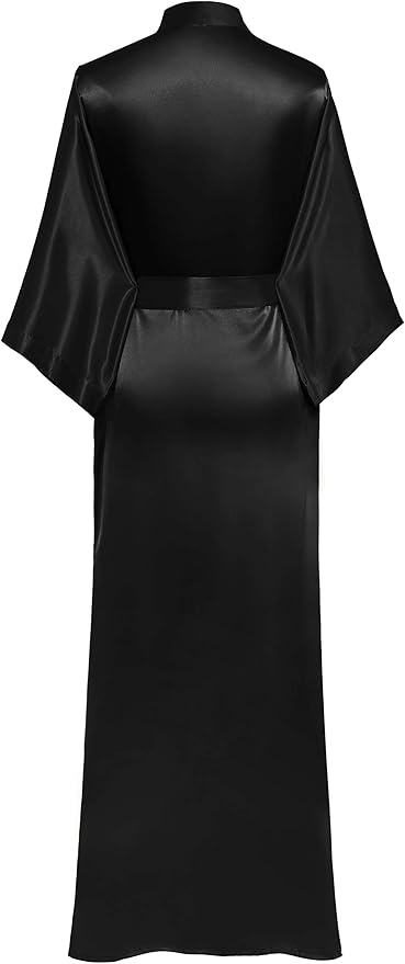 PRODESIGN Satin Kimono Robe Women Long Silky Kimono Bathrobe Sleepwear Wedding Bridesmaid Robe