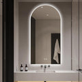 Arched LED Bathroom Mirror, 55"x28" Arch Framless Backlit Mirror with Lights Anti-Fog Dimmable Smart Frameless 3-Color Lighted Vanity Mirror Memory Waterproof, UL Listed, Vertical