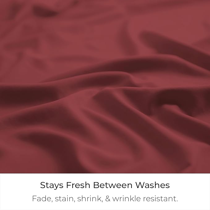 Mellanni Bed Skirt Twin Size - Bed Skirting - 15-Inch Tailored Drop Pleated Dust Ruffle - Hotel Luxury Bedding - Wrinkle, Fade, Stain Resistant - 1 Bedskirt (Twin, Brick Red)
