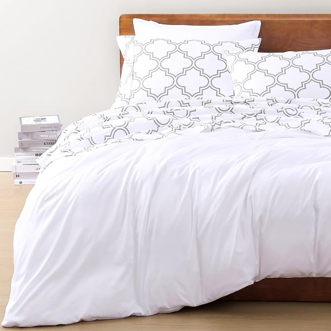 LANE LINEN 100% Organic Cotton Twin XL Sheet Set, Low Pilling Printed Fade Resistant Machine Washable Extra Long Twin Bedding Set, Soft & Comfy Printed Cotton Sheets - Trellis