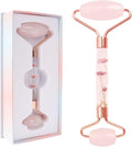 Raffaello Jade Roller - Natural Pink Facial Roller, Redness Reducing Massager for Face, Eyes, Neck - Rose Quartz