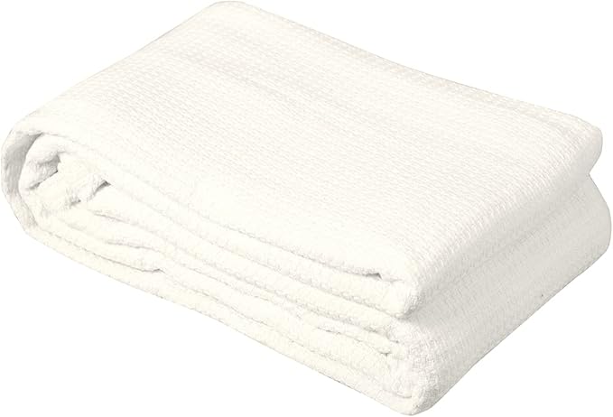 DOLLCENT 100% Cotton King Size Blanket for Bed, Premium Soft Combed Lightweight Blankets, Washed Breathable Cozy Bed Throw Blanket, Ivory King Cotton Blankets for All Season: Ivory (108"x90")