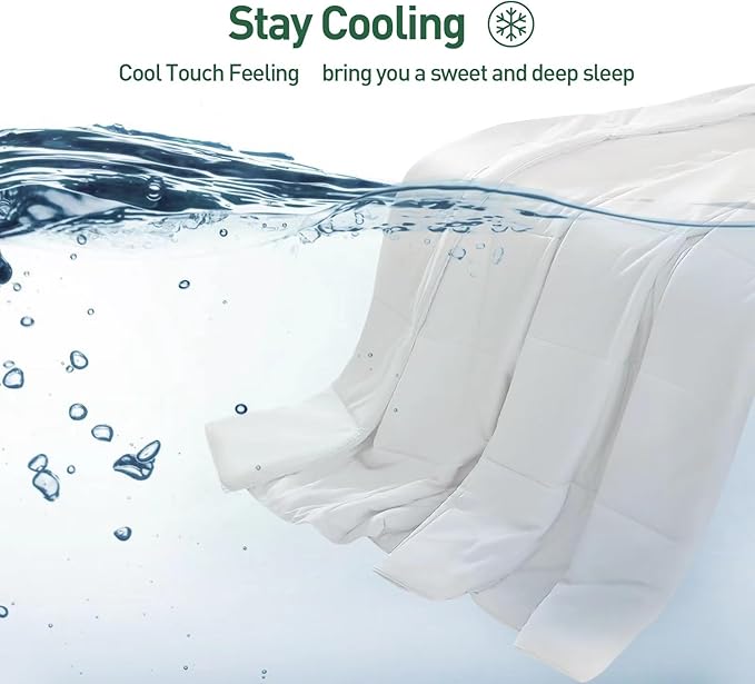 100% Viscose Bamboo Comforter, Soft Lightweight Cal King Size Summer Cooling Comforter, 8 Corner Tabs, Breathable for Hot Sleepers (White-Summer, 104x96)