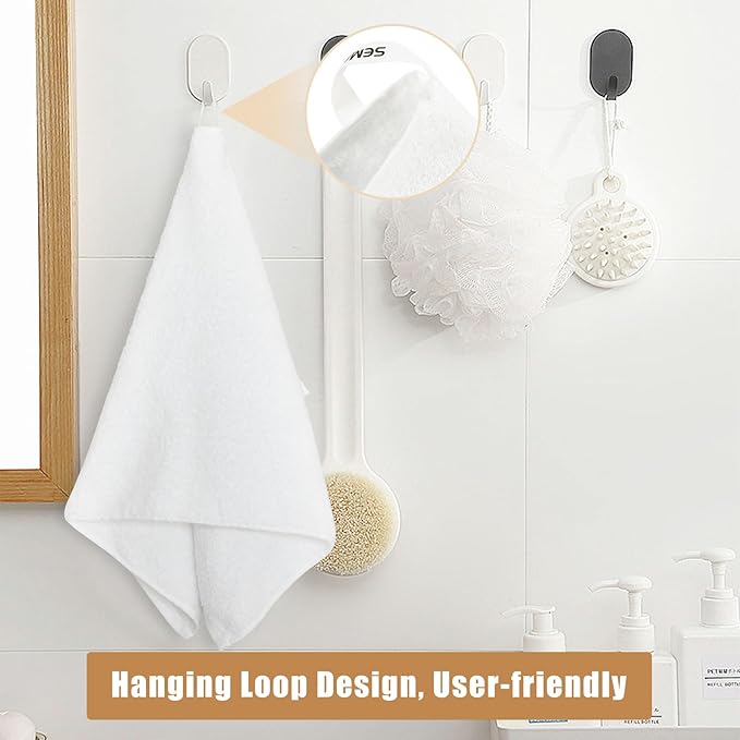 SEMAXE 12 Pack Hand Towels for Bathroom, 100% Cotton Towels with Hanging Loops, Soft and Highly Absorbent, Hand Towel Set for Gym, Shower, Hotel, Spa and Kitchen, White