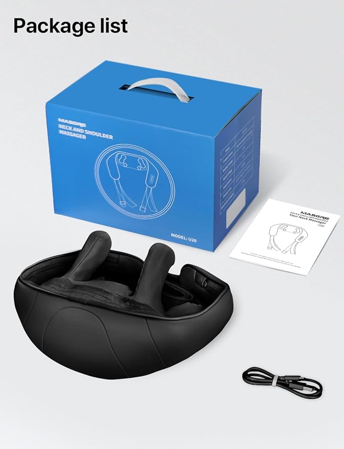 Cordless Neck Massager with Heat, Shiatsu Neck and Back Massager for Pain Relief Deep Tissue, Electric 3D Kneading Massage Pillow for Shoulder, Leg, Body Muscle Pain Relief, Home, Office, and Car Use