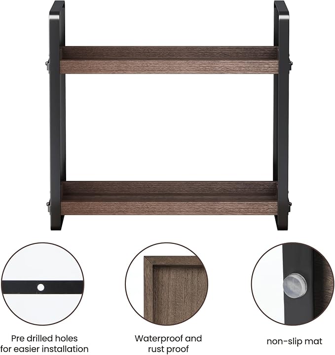 Bathroom Counter Organizer,Bathroom Countertop Organizer,Counter Shelf,Countertop Storage,Organization and Storage,Makeup Shelf,Sink Caddy(Brown 2 Tier)