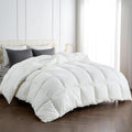 APSMILE Premium Down Feather Fibers Comforter King Size, All Season Duvet Insert King with 8 Corner Tabs, Ultra Soft Poly-Cotton Cover Down Feather Fibers Comforter (White, 106 * 90")
